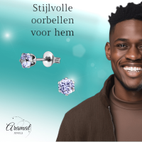 Zilverkleurige Zirkonia Oorbellen 4mm Lila -