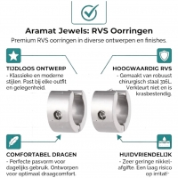 Brede Huggie Oorringen met Kristal 13x7mm -