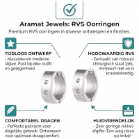 Brede mini Huggies met Kristal 13x7mm -