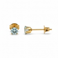 Zirkonia Oorbellen Lichtblauw &acirc;&euro;&ldquo; 4mm &acirc;&euro;&ldquo; RVS -