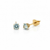 Zirkonia Oorbellen Lichtblauw &acirc;&euro;&ldquo; 4mm &acirc;&euro;&ldquo; RVS -