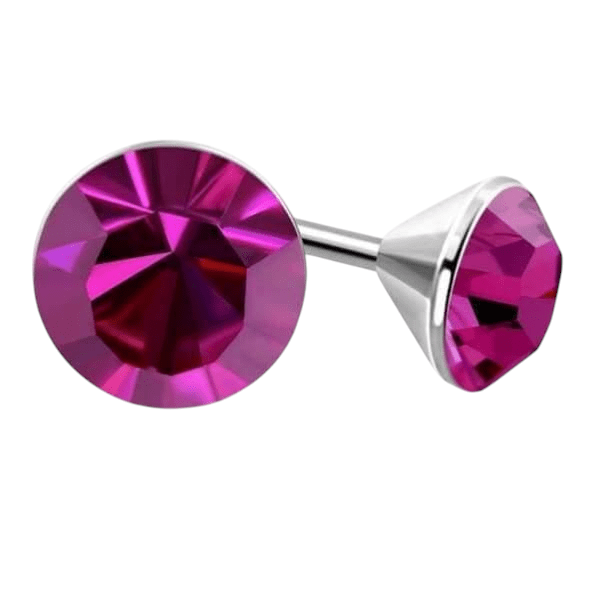 Roze Mini Kristal Oorbellen &acirc;&euro;&ldquo; 3mm &acirc;&euro;&ldquo; RVS -