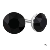 Zwarte Kristallen Mini Oorbellen &acirc;&euro;&ldquo; 3mm &acirc;&euro;&ldquo; RVS -