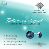 Stalen Kristal Oorbellen met denimblauw steentje &acirc;&euro;&ldquo; Zilverkleur &acirc;&euro;&ldqu