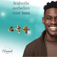 Stalen Oorbellen kruisje &acirc;&euro;&ldquo; Goudkleur &acirc;&euro;&ldquo; 8x7mm -