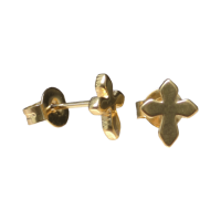 Stalen Oorbellen kruisje &acirc;&euro;&ldquo; Goudkleur &acirc;&euro;&ldquo; 8x7mm -