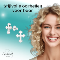 Stalen Kruisjes Oorbellen &acirc;&euro;&ldquo; Zilverkleur &acirc;&euro;&ldquo; 11x9mm -