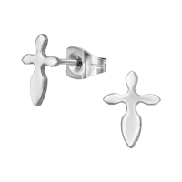 Stalen Kruisjes Oorbellen &acirc;&euro;&ldquo; Zilverkleur &acirc;&euro;&ldquo; 10x7mm -