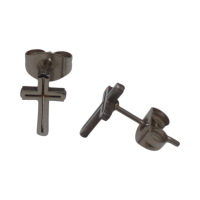 Stalen Kruisjes Oorbellen &acirc;&euro;&ldquo; Zilverkleurig &acirc;&euro;&ldquo; 10x6mm -