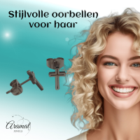 Stalen Kruisjes Oorbellen &acirc;&euro;&ldquo; Zilverkleurig &acirc;&euro;&ldquo; 10x6mm -