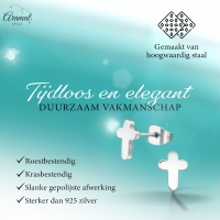 Stalen Kruisjes Oorbellen Zilverkleurig &acirc;&euro;&ldquo; 10x7mm -