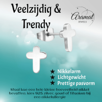 Stalen Kruisjes Oorbellen Zilverkleurig &acirc;&euro;&ldquo; 10x7mm -