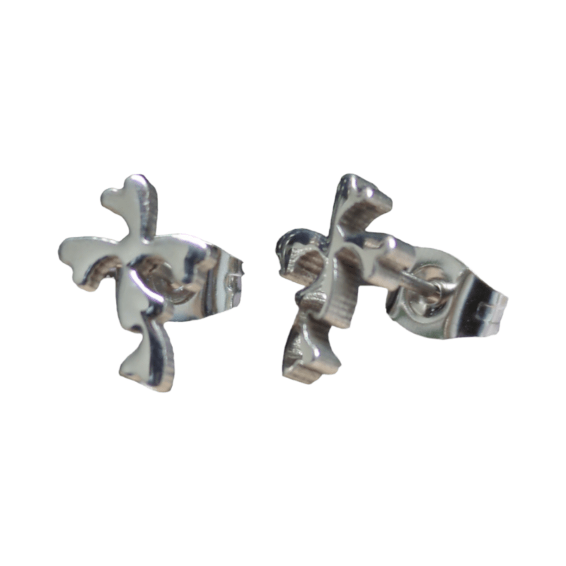 Stalen Kruisjes Oorbellen Zilverkleurig &acirc;&euro;&ldquo; 10x7mm -