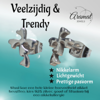 Stalen Kruisjes Oorbellen Zilverkleurig &acirc;&euro;&ldquo; 10x7mm -
