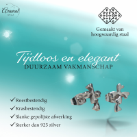 Stalen Kruisjes Oorbellen Zilverkleurig &acirc;&euro;&ldquo; 10x7mm -