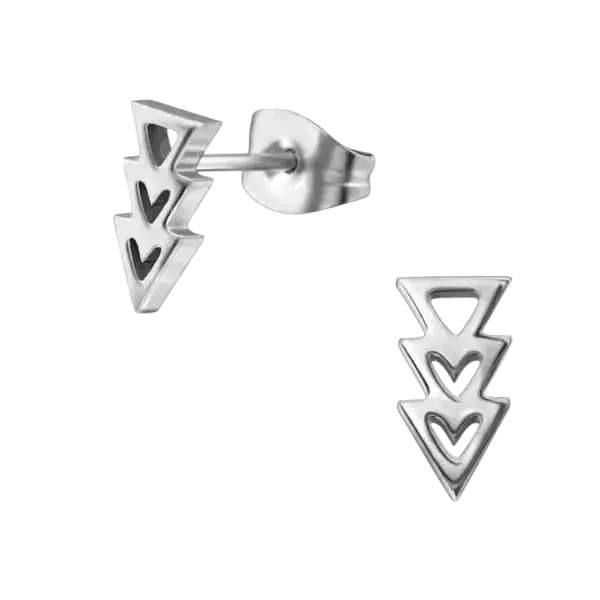 Stalen Pijltjes Oorbellen Zilverkleur 9x5mm -