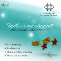 Goudkleurige Ster Oorstekers Rood 6 mm -