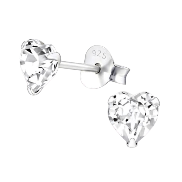 Transparante Hartjes Oorstekers 5 mm -