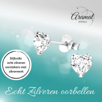 Transparante Hartjes Oorstekers 5 mm -