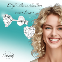 Transparante Hartjes Oorstekers 5 mm -