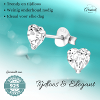 Transparante Hartjes Oorstekers 5 mm -