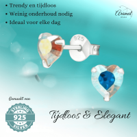 Zilveren Hartjes Oorstekers AB 5 mm -