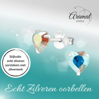 Zilveren Hartjes Oorstekers AB 5 mm -