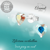 Zilveren Hartjes Oorstekers AB 5 mm -