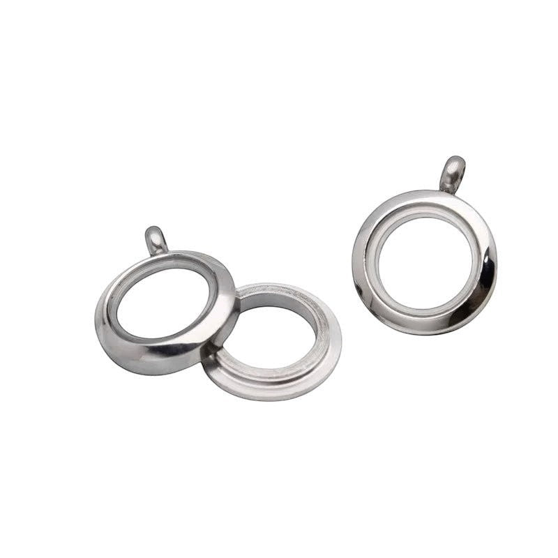 Kleine Ronde Ashanger RVS Zilverkleurig &acirc;&euro;&ldquo; 15mm Subtiel Gedenksieraad - Unisex