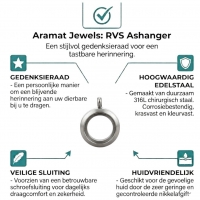 Kleine Ronde Ashanger RVS Zilverkleurig &acirc;&euro;&ldquo; 15mm Subtiel Gedenksieraad - Unisex