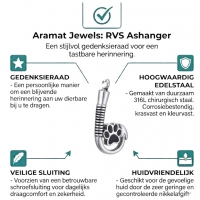 Stalen Ashanger Vishaak met Pootje - Zilverkleur & Zwart - Heren