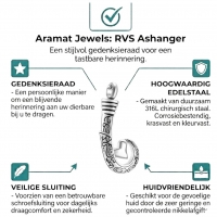 Stalen Ashanger Vishaak - Zilverkleur & Zwart - Heren