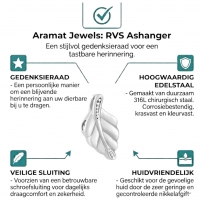 RVS Ashanger Blaadje - Zilverkleurig - Unisex