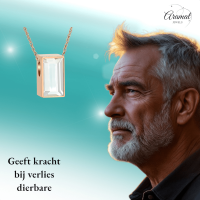 Mini Ashanger Rechthoek met Zirkonia - Ros&Atilde;&copy;kleur - Unisex