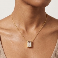 Kleine Ashanger Rechthoek met Zirkonia Goudkleurig &acirc;&euro;&ldquo; 11x6mm Mini Assieraad - Unis