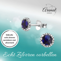 Zilveren Paarse Abalone Oorbellen 5 mm -