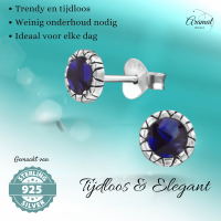 Zilveren Paarse Abalone Oorbellen 5 mm -