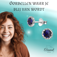 Zilveren Paarse Abalone Oorbellen 5 mm -