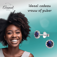 Zilveren Paarse Abalone Oorbellen 5 mm -