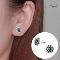 Zilveren Abalone Bloem Oorbellen 9 mm - Dames