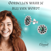 Zilveren Abalone Bloem Oorbellen 9 mm - Dames