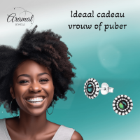 Zilveren Abalone Ronde Oorbellen 8 mm -