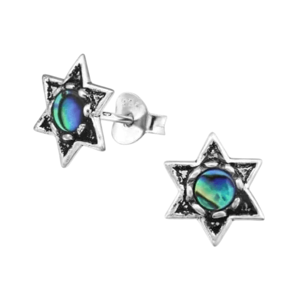 Zilveren Abalone Steroorbellen 10x9 mm - Dames