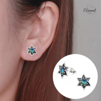 Zilveren Abalone Steroorbellen 10x9 mm - Dames