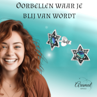 Zilveren Abalone Steroorbellen 10x9 mm - Dames