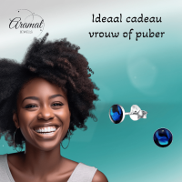 Zilveren Blauwe Abalone Oorbellen 5.5 mm -