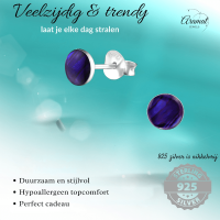 Zilveren Paarse Abalone Oorbellen 5.5 mm -