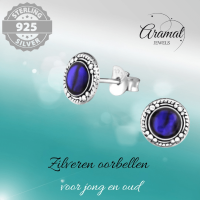 Zilveren Paarse Abalone Oorbellen 8 mm dames - Dames