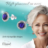 Zilveren Paarse Abalone Oorbellen 8 mm dames - Dames