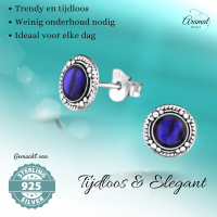 Zilveren Paarse Abalone Oorbellen 8 mm dames - Dames